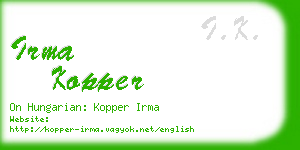 irma kopper business card